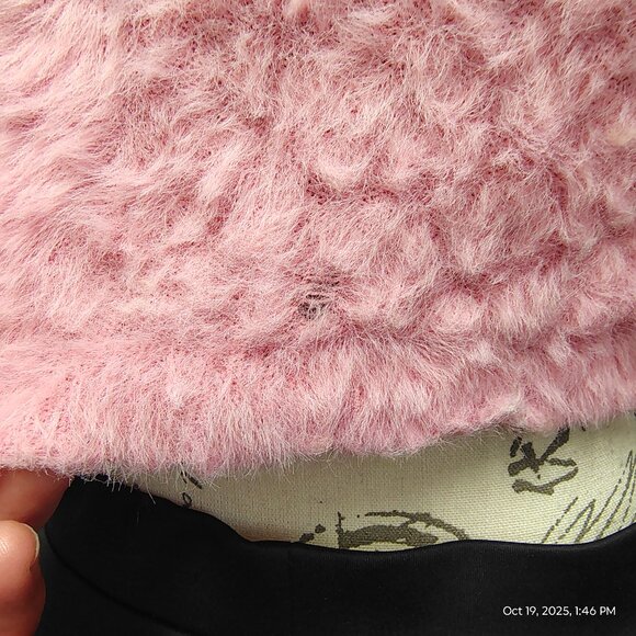 Wild Fable Womens Pink Fuzzy Crop Top Medium Spaghetti Straps Y2K Fairy Kawaii - Picture 8 of 8